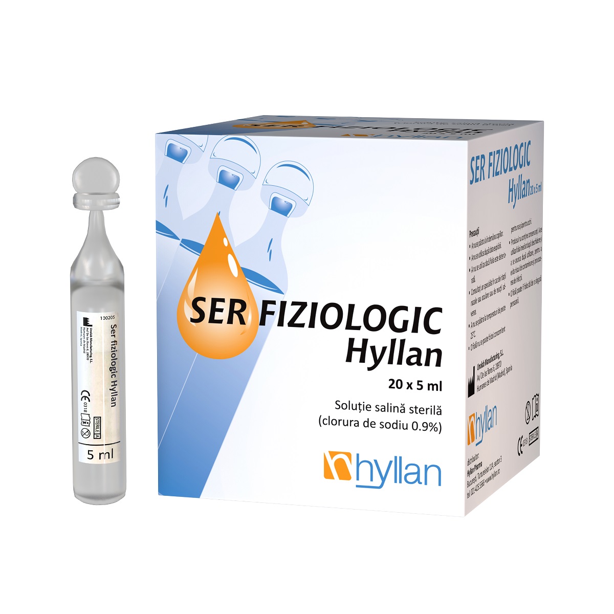 Solutii nazale - Ser fiziologic,  5ml, 20 monodoze, Hyllan, sinapis.ro