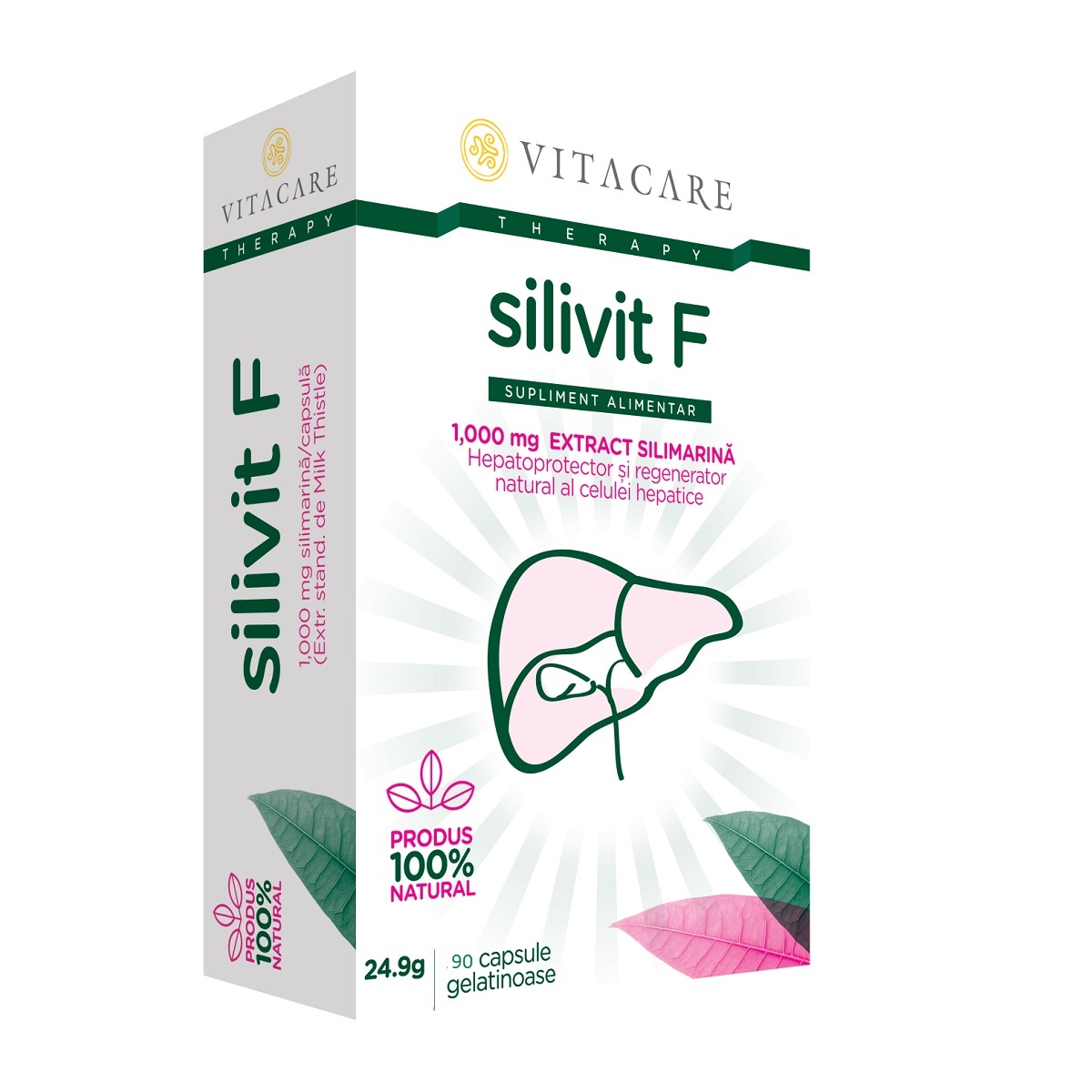 Protectoare hepatice - Silivit F, 90 capsule, Vitacare, sinapis.ro