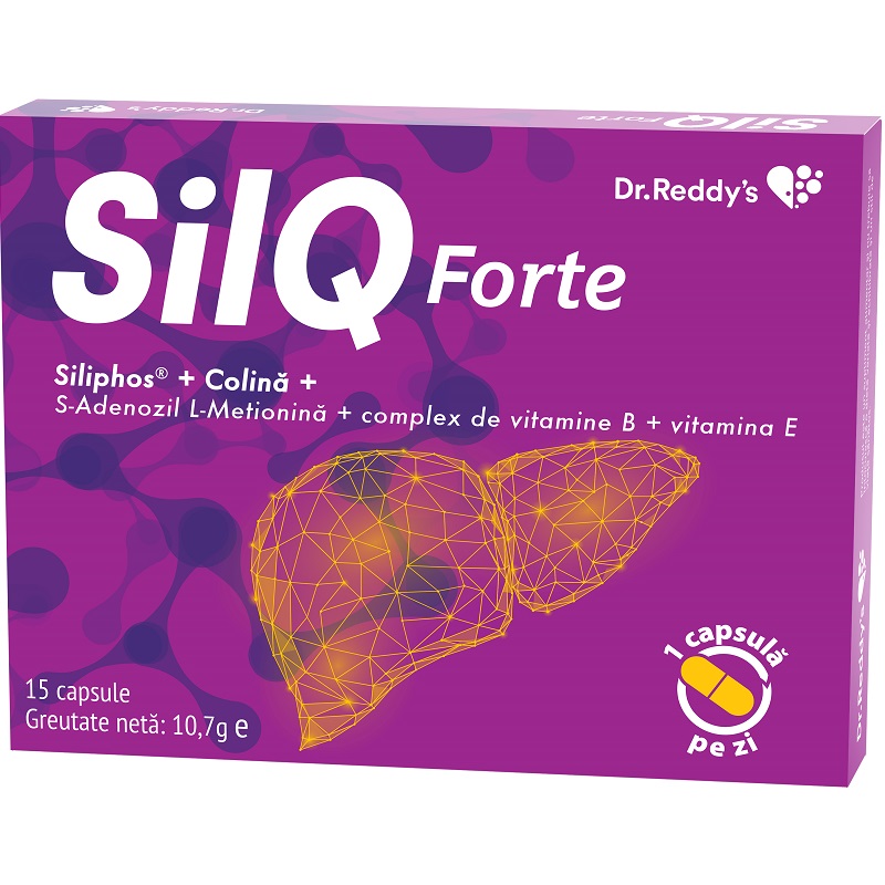 Protectoare hepatice - SilQ Forte, 15 capsule, Dr. Reddy's, sinapis.ro