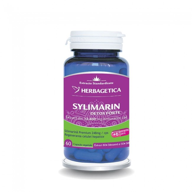 Protectoare hepatice - Silymarin detox forte 60 capsule, sinapis.ro