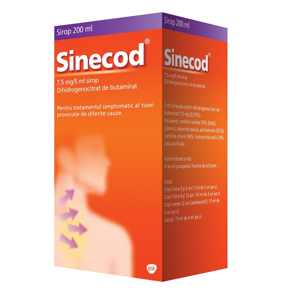 Siropuri de tuse - Sinecod 7,5mg/5ml sirop 200ml, sinapis.ro