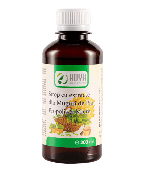 Siropuri de tuse - Sirop cu extracte din muguri de pin, propolis și miere, 200 ml, Adya Green Pharma , sinapis.ro