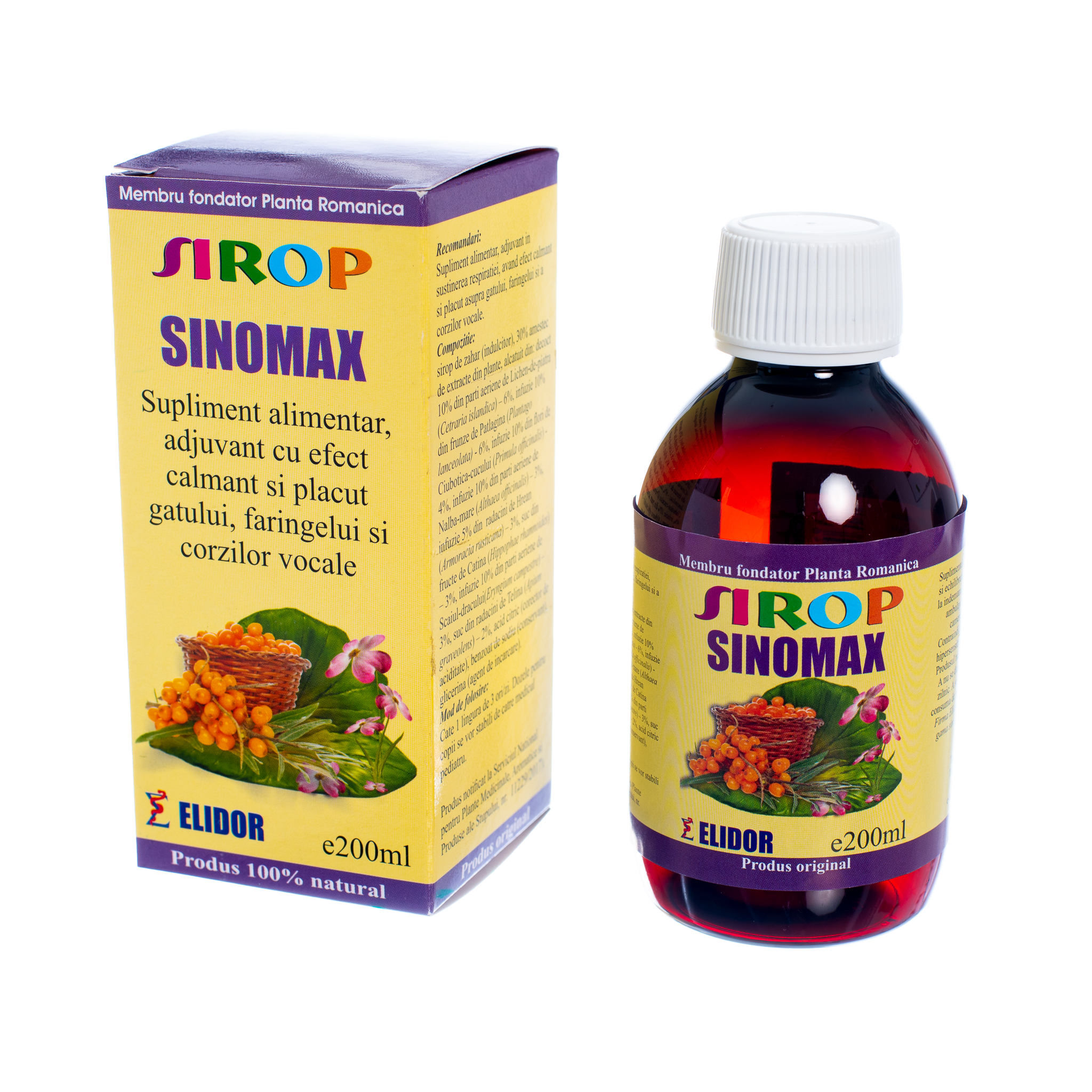 Siropuri de tuse - Sirop Sinomax, 200ml, Elidor, sinapis.ro