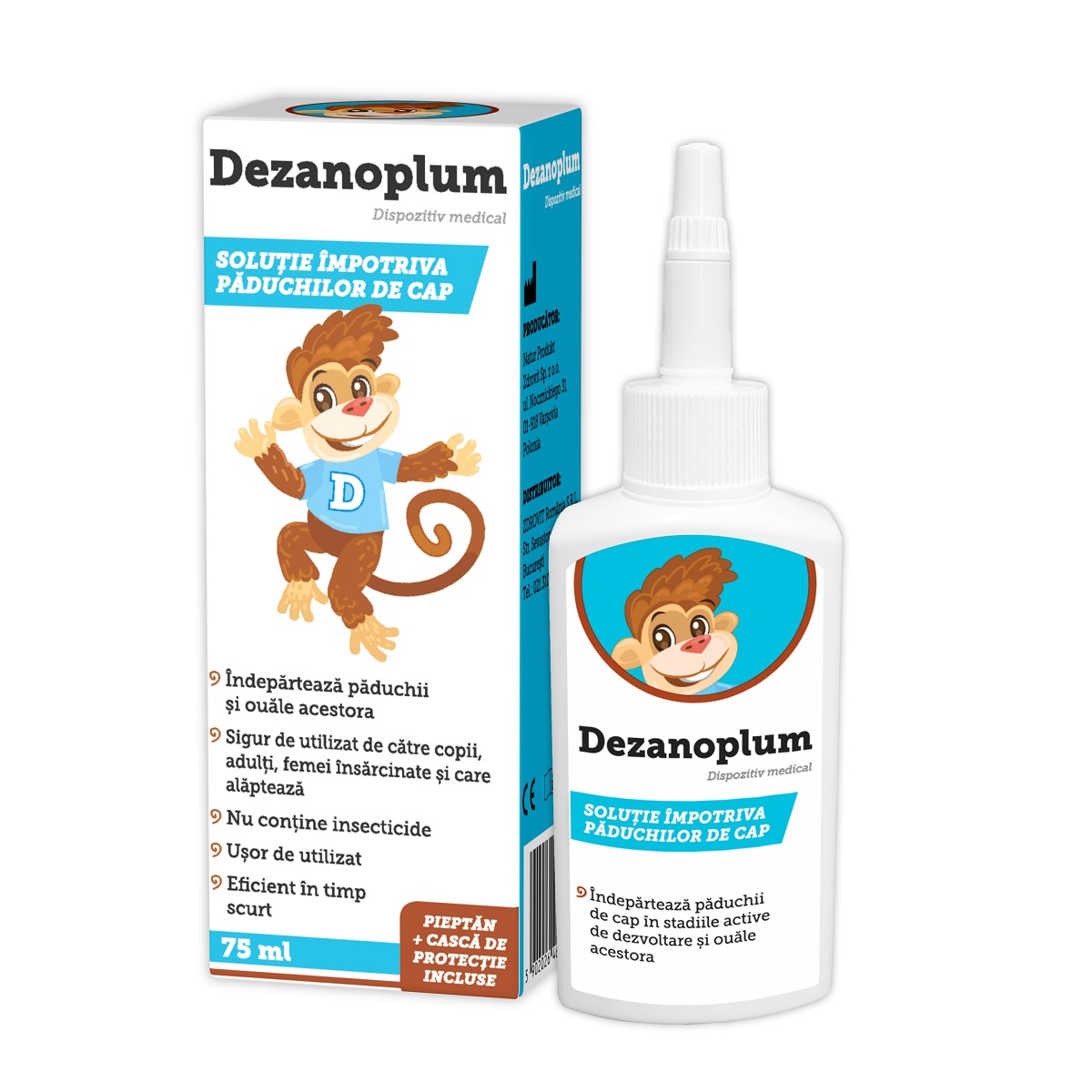 Protectie anti-insecte - Soluție împotriva păduchilor Dezanoplum, 75 ml, Natur Produkt, sinapis.ro
