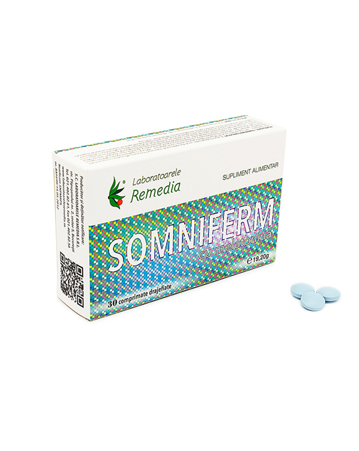 Sedative - Somniferm + Melatonină, 30 comprimate, Remedia, sinapis.ro