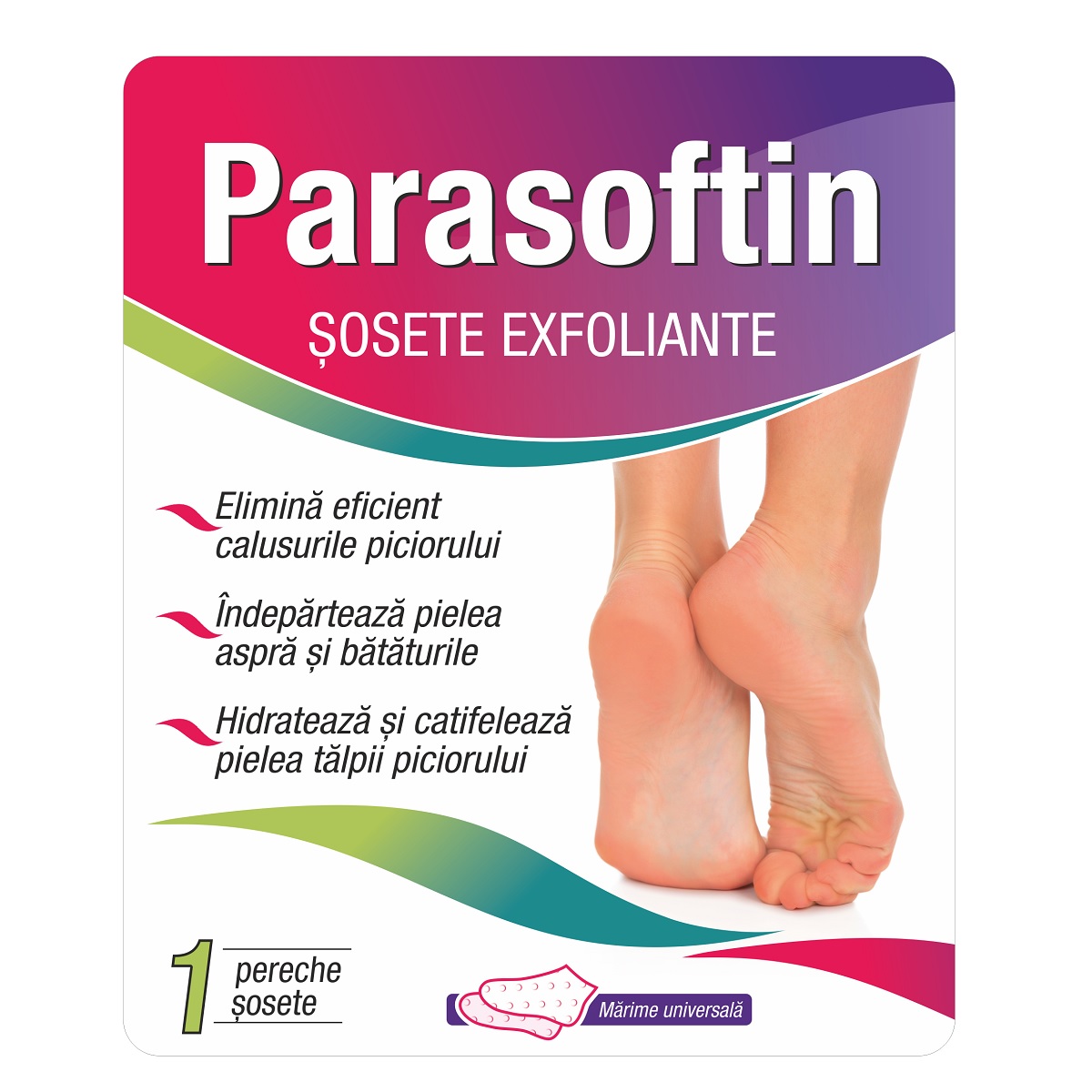 Tratamente pentru picioare - Șosete exfoliante Parasoftin, 1 pereche, Zdrovit, sinapis.ro