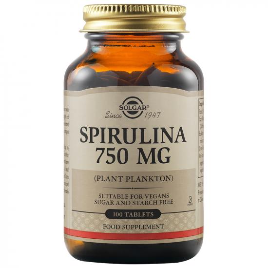 DETOXIFIERE - Spirulină 750 mg, 80 capsule vegetale, Solgar, sinapis.ro