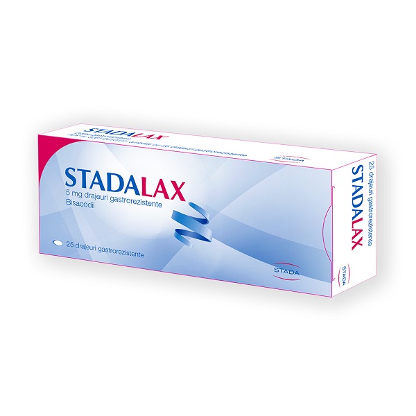 Constipatie - Stadalax, 5mg, 25 drajeuri gastrorezistente, Stada, sinapis.ro
