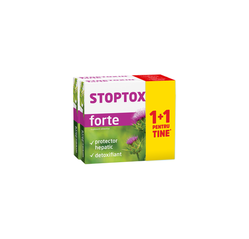 Protectoare hepatice - Stoptoxin Forte, 30 + 30 capsule, Fiterman, sinapis.ro