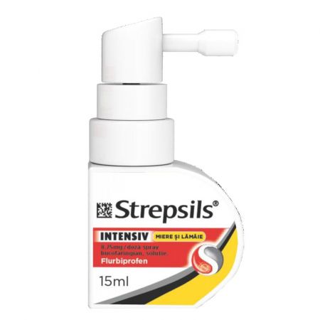 Dureri de gat - Strepsils intensiv miere si lamaie spray 8,75mg/doza, sinapis.ro