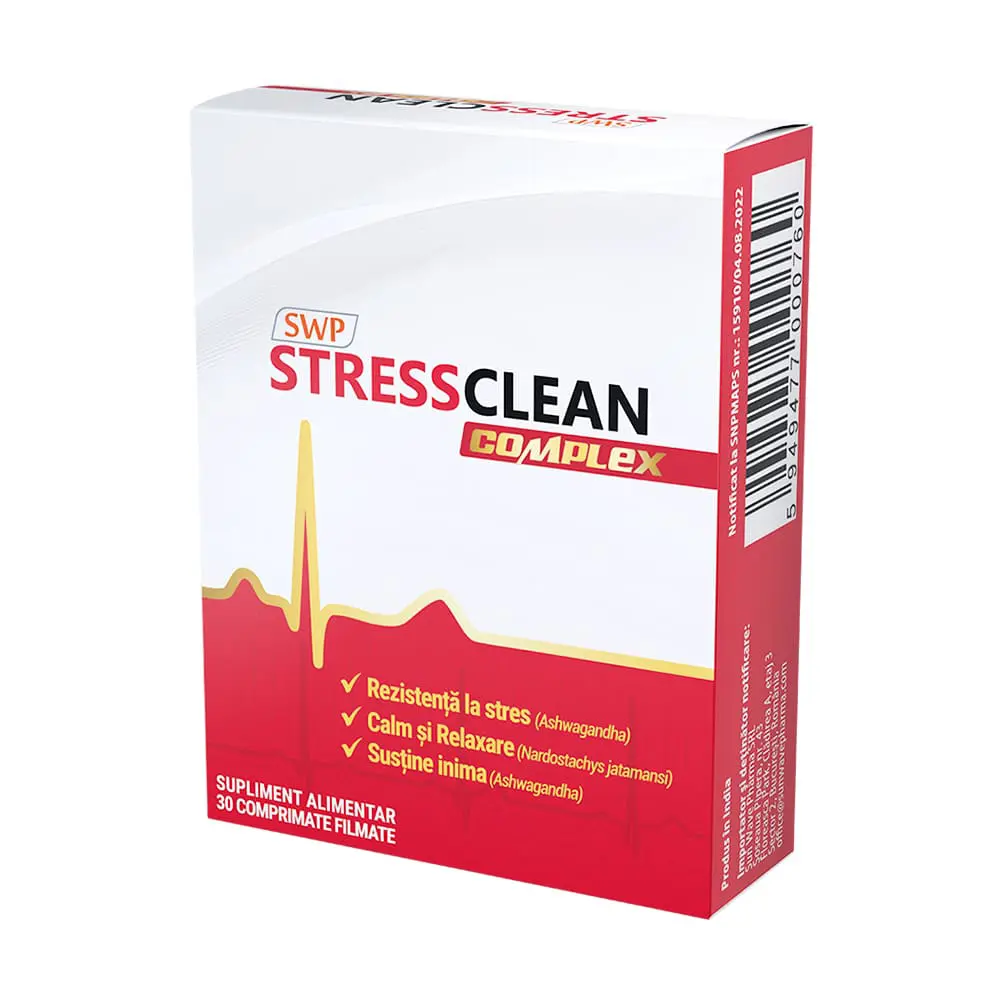 Antistres - Stressclean Complex, 30 comprimate, Sun Wave Pharma , sinapis.ro