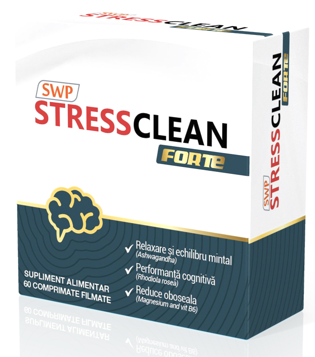 Antistres - Stressclean Forte, 60 comprimate, Sun Wave Pharma, sinapis.ro