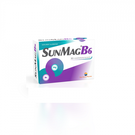 Minerale - Sunmag B6, 30 comprimate, Sun Wave Pharma, sinapis.ro