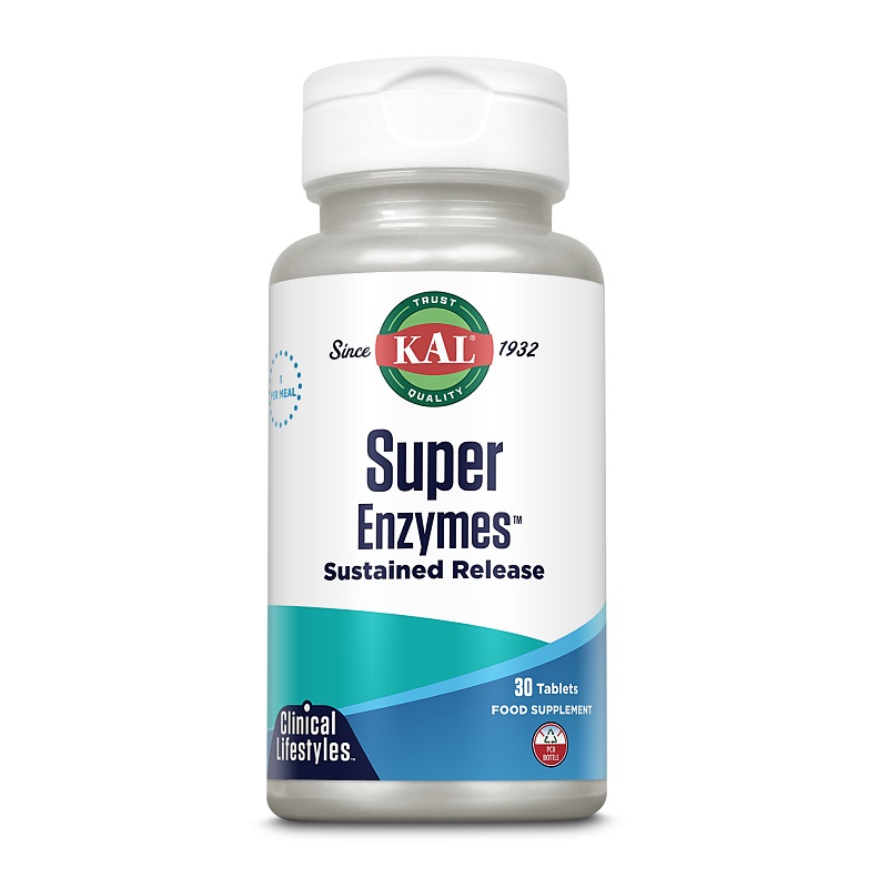 Enzime digestive - Super Enzymes Kal, 30 tablete, Secom, sinapis.ro