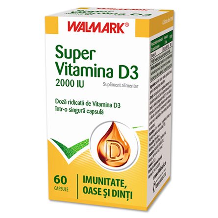 Imunitate - Super Vitamina D3 2000UI, 60 capsule, Walmark, sinapis.ro