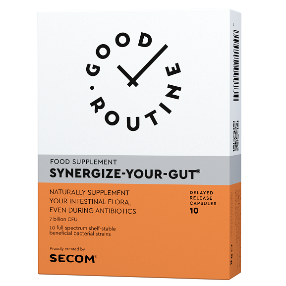 Probiotice si Prebiotice - Synergize-Your-Gut, Good Routine, 10 capsule vegetale, Secom , sinapis.ro