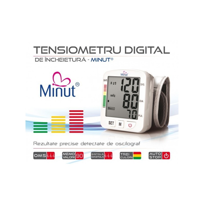 Tensiometre - Tensiometru automat încheietură, Minut, sinapis.ro