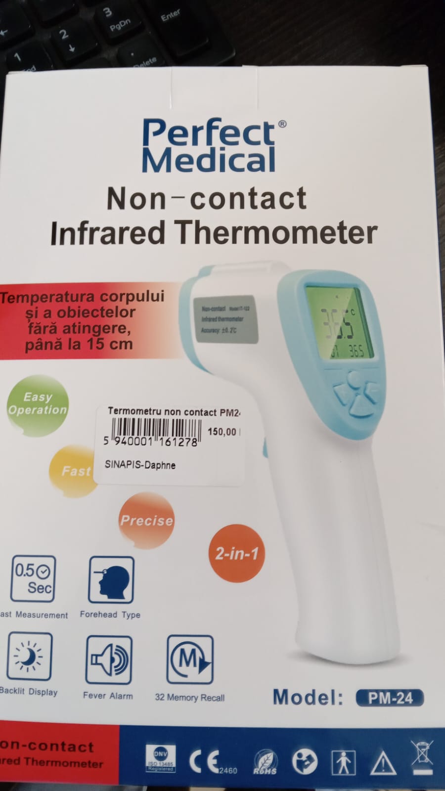 Termometre - Termometru cu infraroșu non-contact, PM-24, Perfect Medical, sinapis.ro