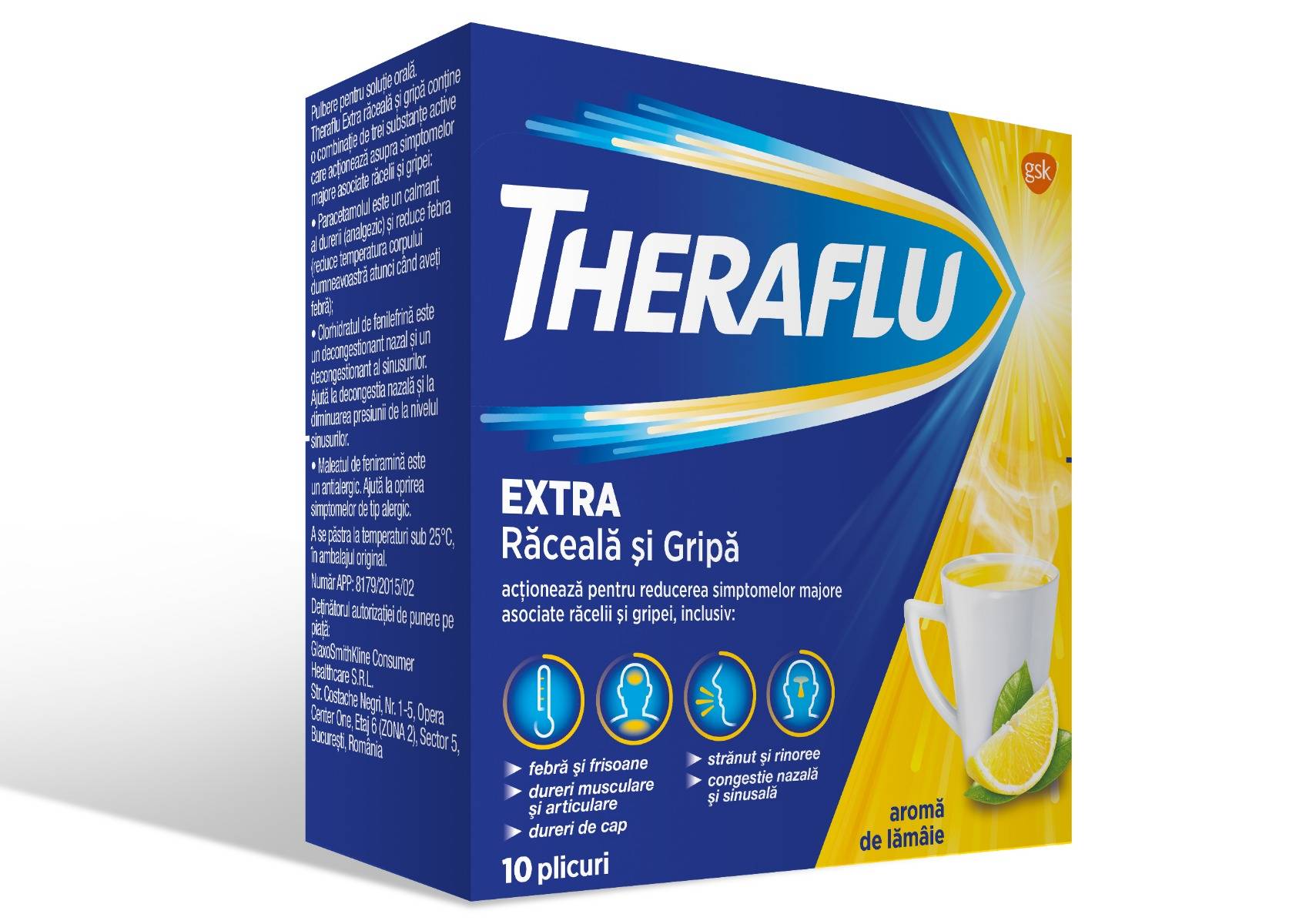 Raceala si gripa - Theraflu Extra 10 plicuri pulbere orala, sinapis.ro
