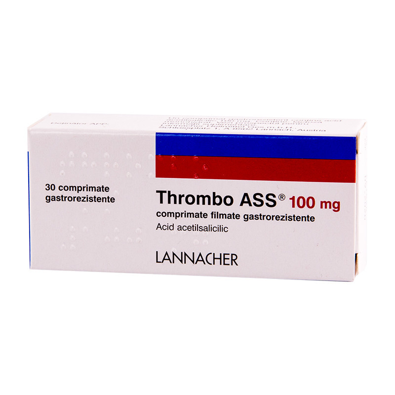Cardiace si tensiune - Thrombo Ass 100mg, 30 comprimate gastrorezistente, Lannacher, sinapis.ro