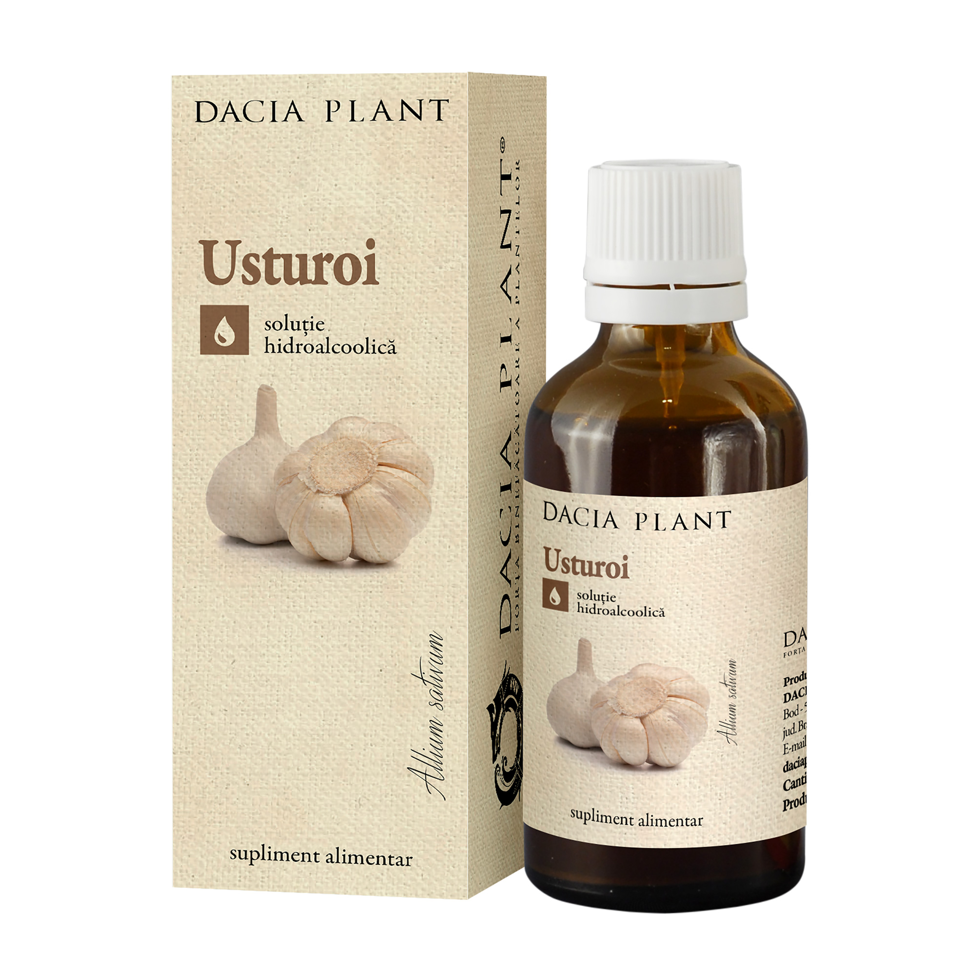 Cardiace-tensiune - Tinctură de Usturoi, 50 ml, Dacia Plant, sinapis.ro