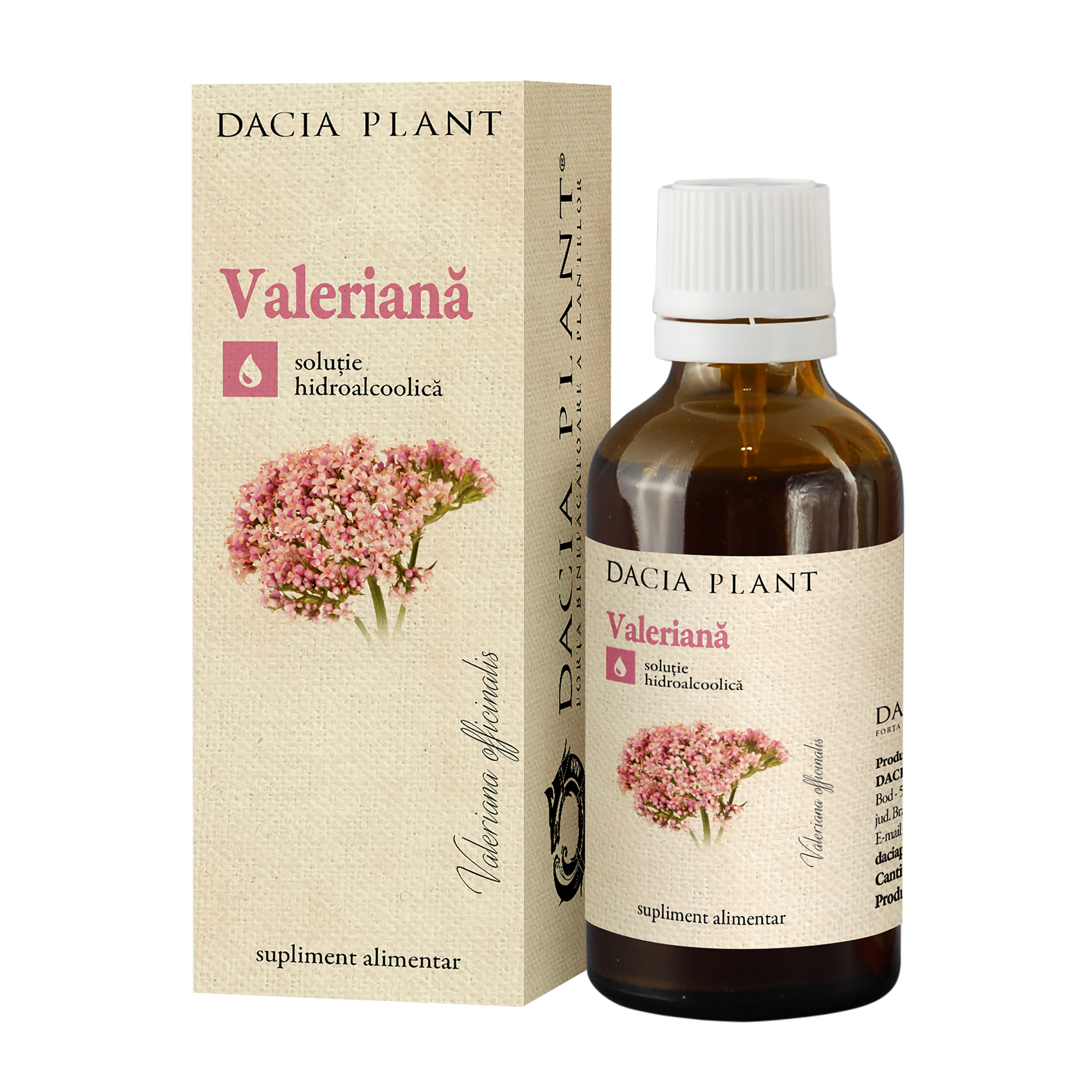 Sedative - Tinctură de Valeriană, 50 ml, Dacia Plant, sinapis.ro