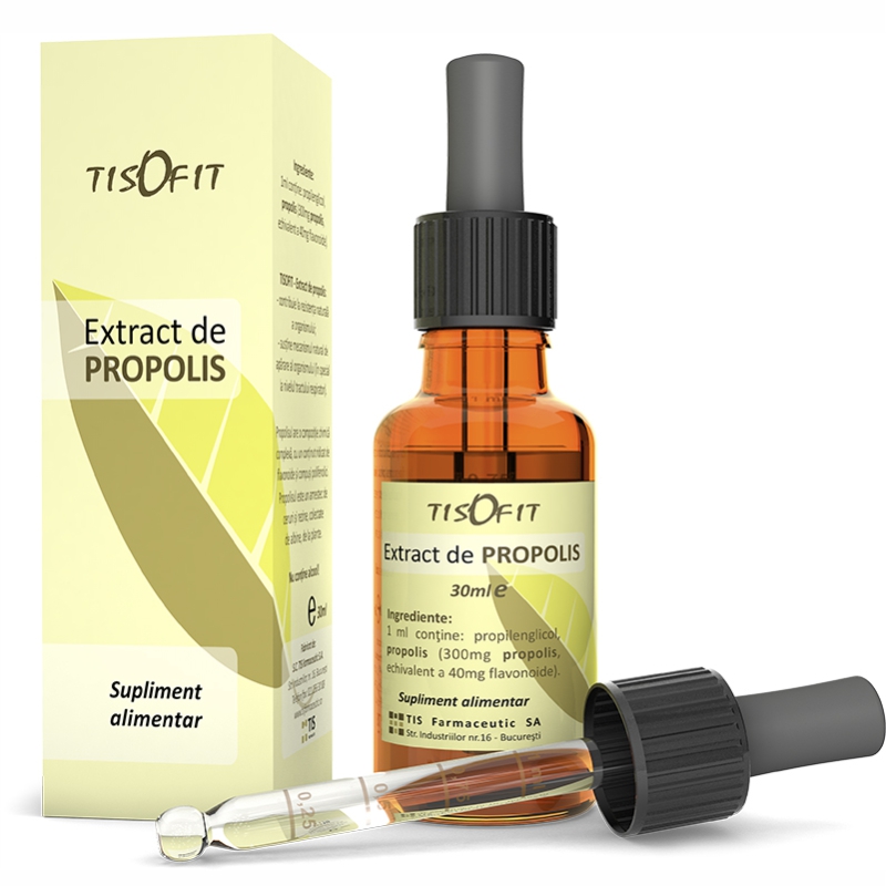 TINCTURI SI GEMODERIVATE - Tisofit extract de propolis, 30 ml, Tis, sinapis.ro