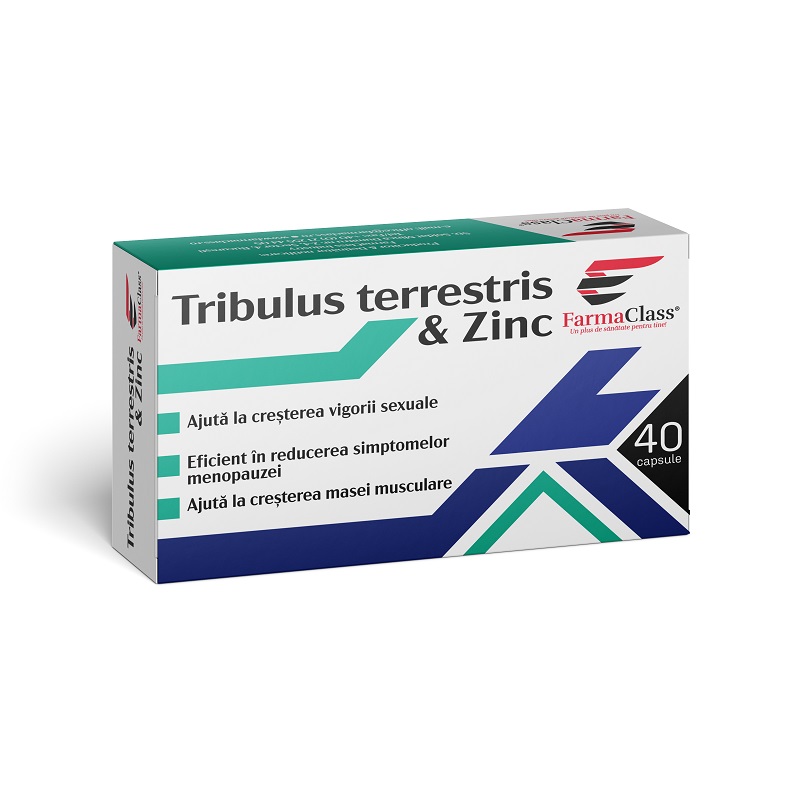 TONICE SEXUALE BARBATI - Tribulus terrestris cu zinc 40 capsule, FarmaClass, sinapis.ro