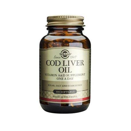 Anticolesterol - Ulei din ficat de cod (Cod Liver Oil), 100 capsule, Solgar, sinapis.ro