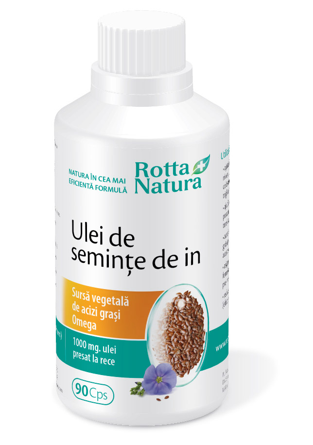 Anticolesterol - Ulei semințe de in, 90 capsule, Rotta Natura, sinapis.ro
