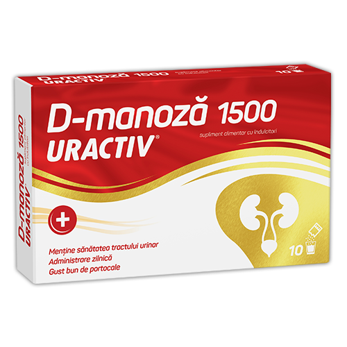 Dezinfectante urinare - Uractiv D-manoza 1500mg, 10 plicuri, Fiterman, sinapis.ro