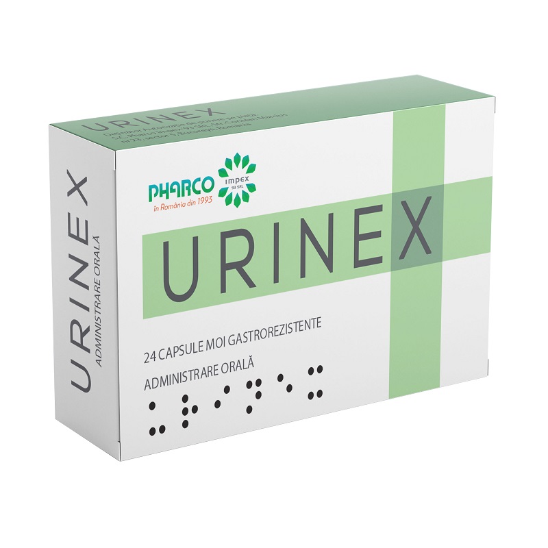 Dezinfectante urinare - Urinex, 24 capsule moi gastrorezistente, Pharco, sinapis.ro
