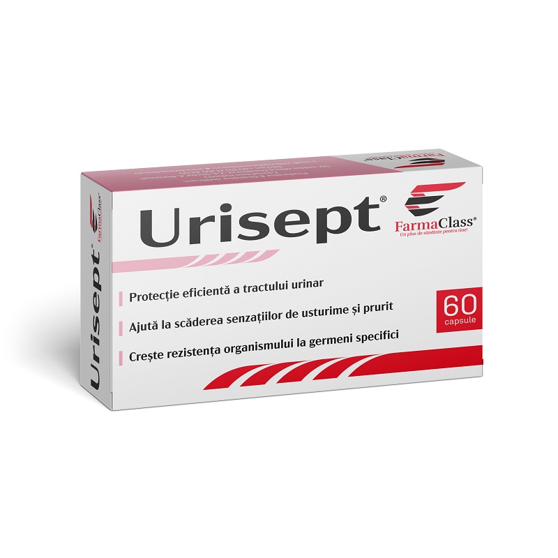 Dezinfectante urinare - Urisept 60 capsule, FarmaClass, sinapis.ro