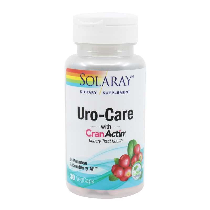 Dezinfectante urinare - Uro-Care CranActin Solaray, 30 capsule, Secom, sinapis.ro