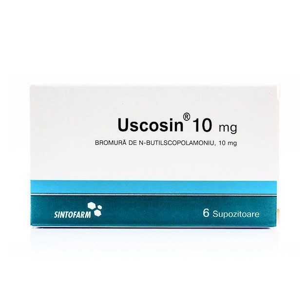 Antispastice - Uscosin, 10mg, 6 supozitoare, Sintofarm, sinapis.ro