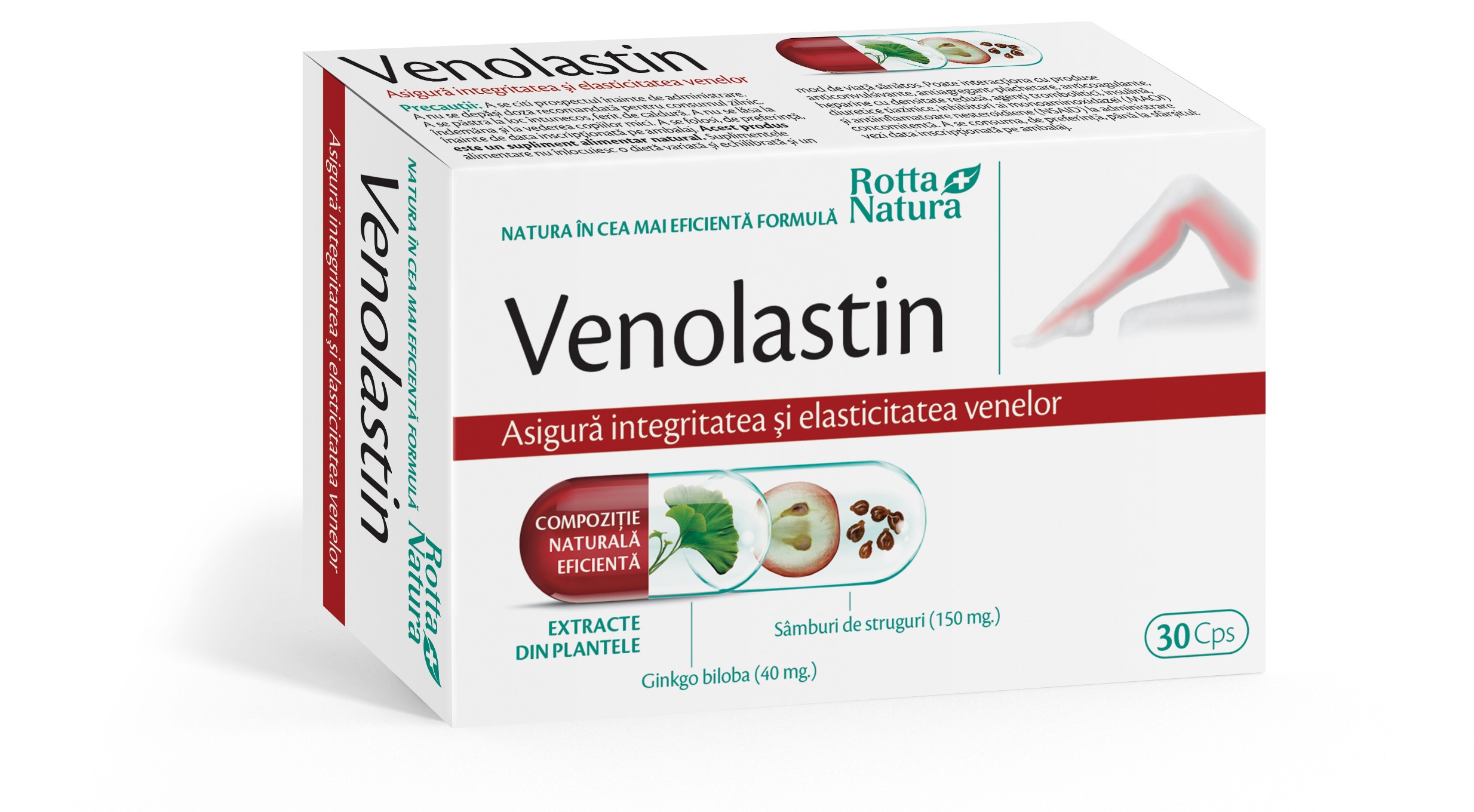 Varice - Venolastin, 30 capsule, Rotta Natura, sinapis.ro