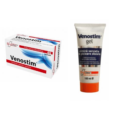 Varice - Venostim 40 capsule + Venostim gel 100ml, FarmaClass, sinapis.ro