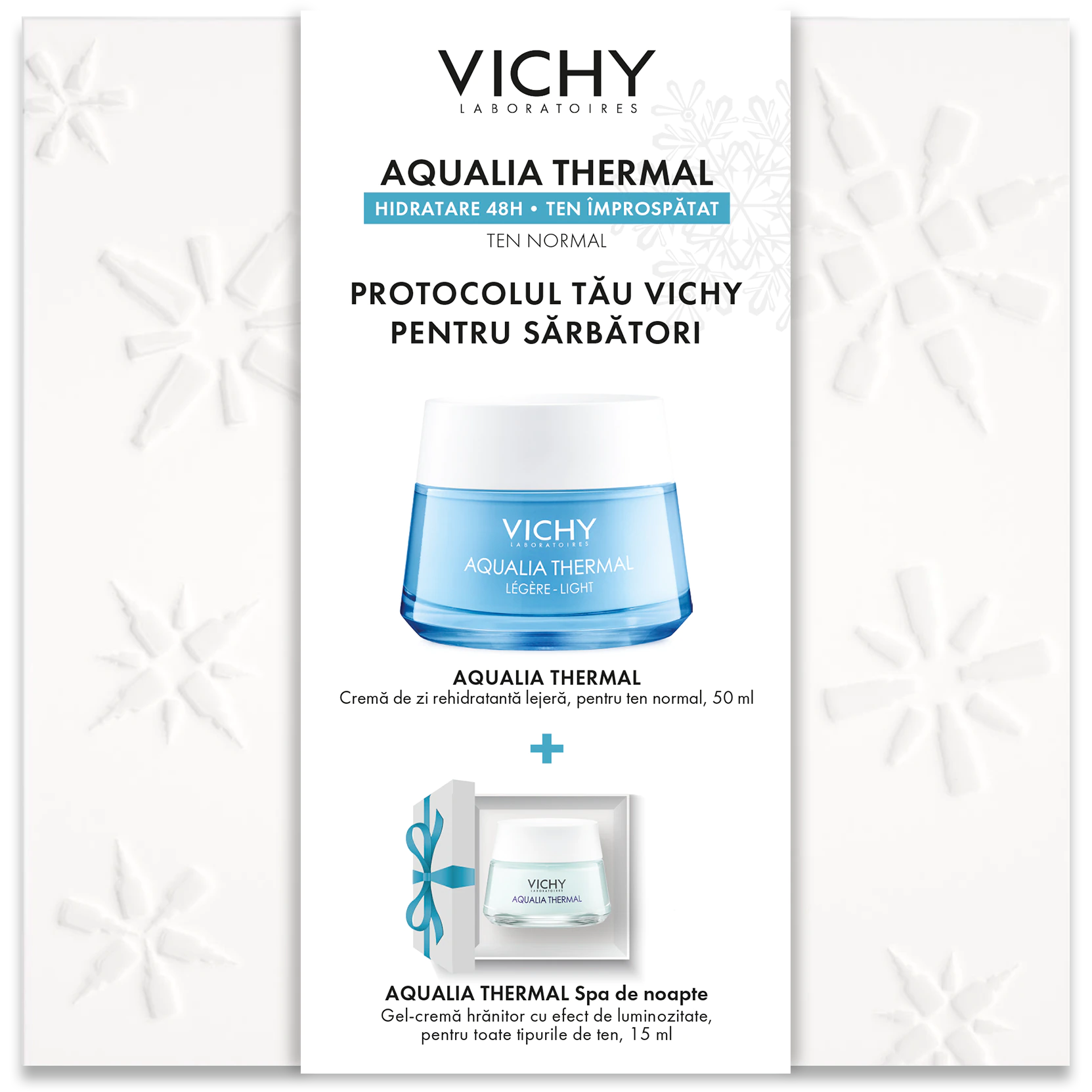 Creme si geluri de fata - Pache Promotional Vichy Aqualia thermal crema de zi ten normal 50ml + spa de noapte 15ml, sinapis.ro