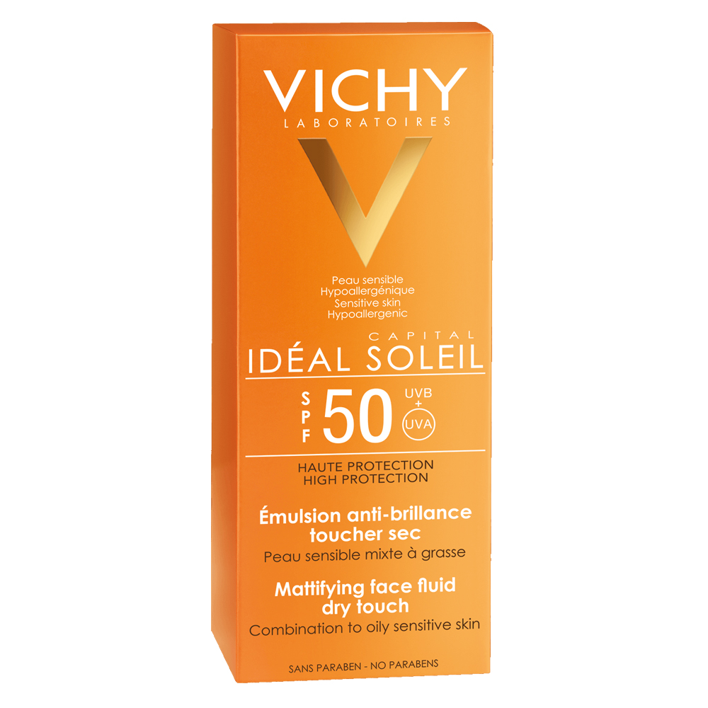 Produse cu SPF pentru fata - VICHY Capital Soleil SPF50+ emulsie matifiantă față, 50ml, sinapis.ro