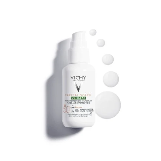 Produse cu SPF pentru fata - VICHY Capital Soleil spf50+ uv clear fluid anti-imperfectiuni 40ml, sinapis.ro