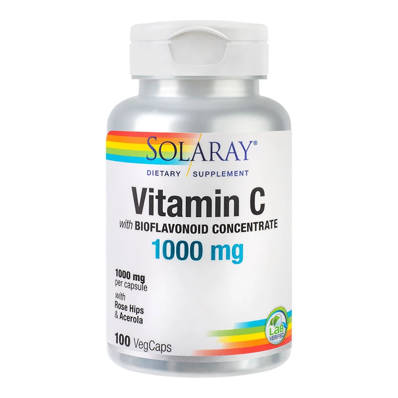 Uz general - Vitamin C 1000 mg Solaray, 100 capsule, Secom, sinapis.ro