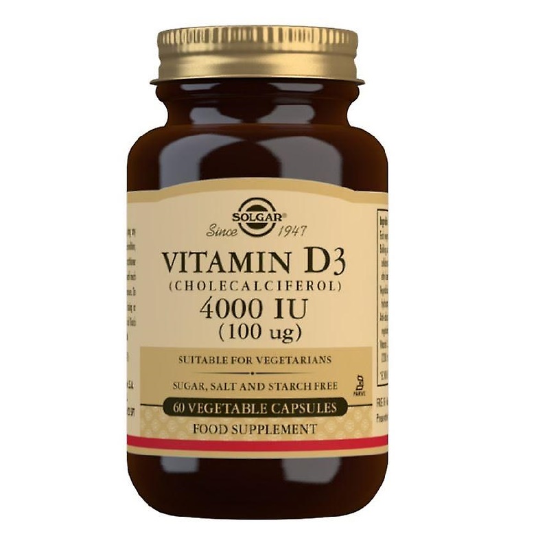 IMUNOMODULATOARE - Vitamin D3 4000 UI, 60 capsule, Solgar, sinapis.ro