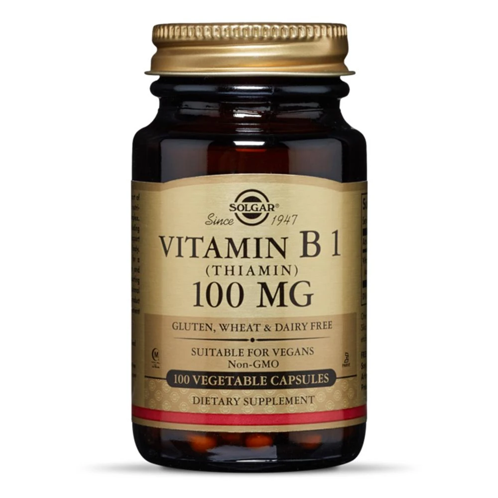 Adulti - Vitamina B1 (Tiamina) 100mg, 100 capsule, Solgar, sinapis.ro