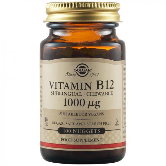 Adulti - Vitamina B12 1000 mcg, 100 tablete, Solgar, sinapis.ro