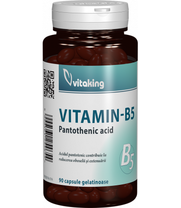 Adulti - Vitamina B5 (acid pantotenic), 200 mg, 90 capsule, Vitaking, sinapis.ro