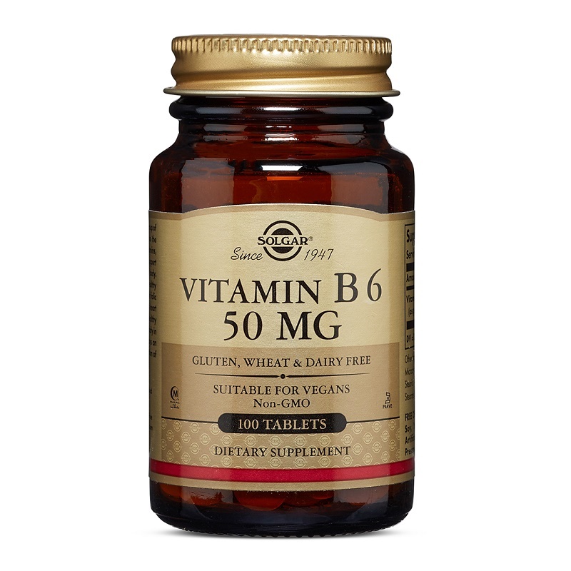 Adulti - Vitamina B6 50 mg, 100 tablete, Solgar, sinapis.ro