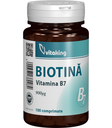 Adulti - Vitamina B7 (biotina), 900 mcg, 100 capsule, Vitaking, sinapis.ro