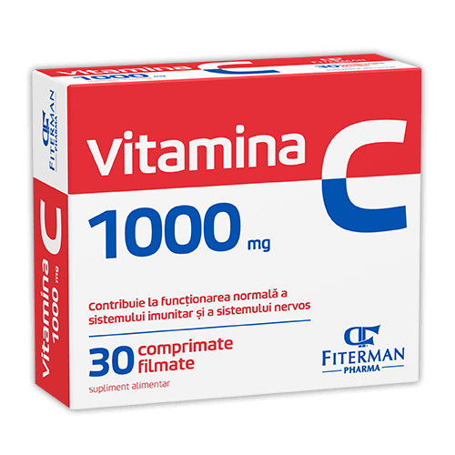 IMUNOMODULATOARE - Vitamina C 1000 mg, 30 comprimate filmate, Fiterman, sinapis.ro
