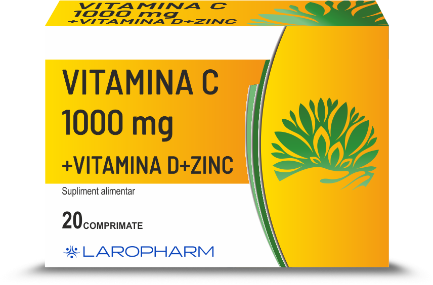 IMUNOMODULATOARE - Vitamina C 1000mg + Vitamina D + Zinc 20 comprimate, sinapis.ro