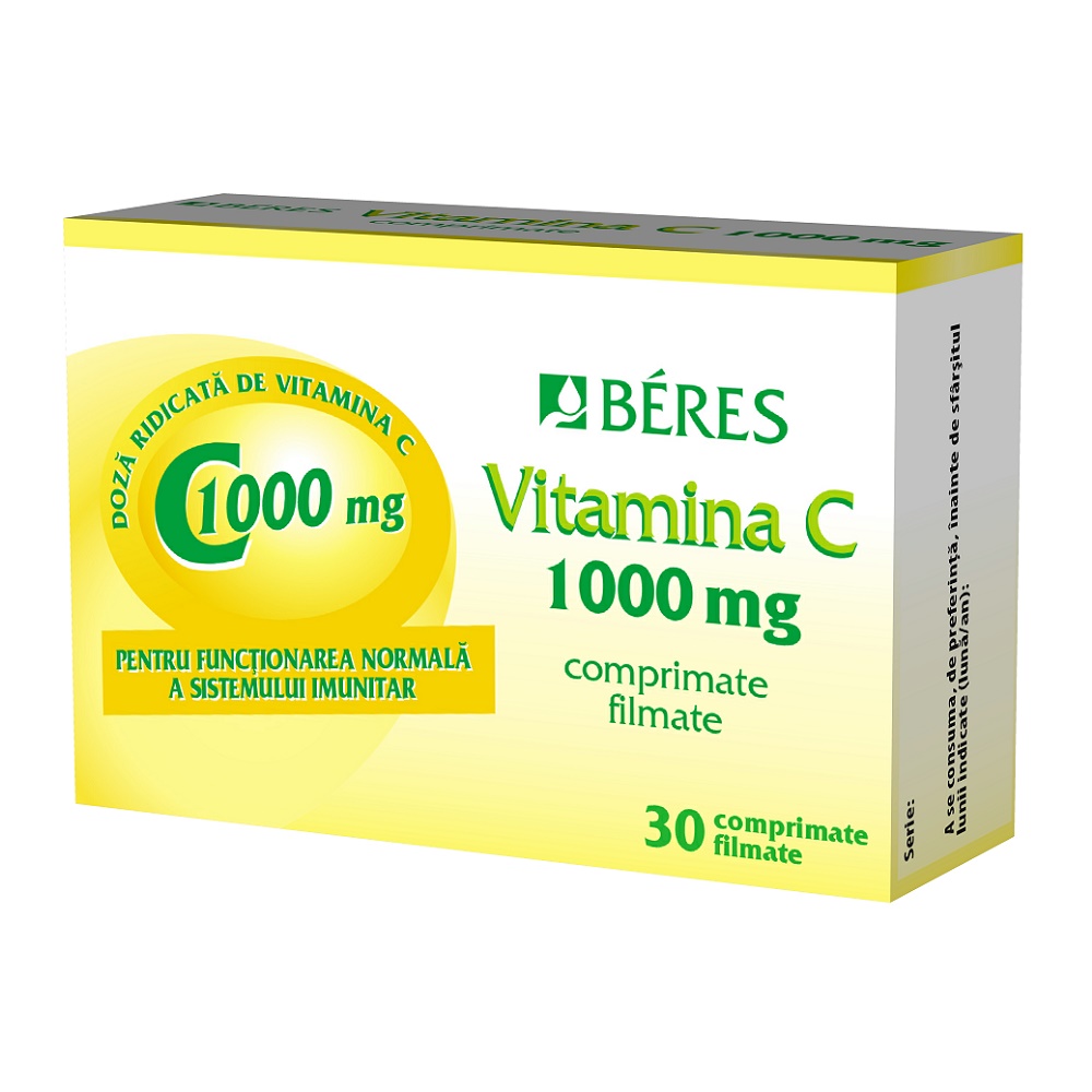 IMUNOMODULATOARE - Vitamina C 1000mg, 30 comprimate, Beres Pharmaceuticals, sinapis.ro